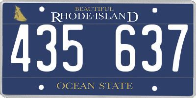 RI license plate 435637