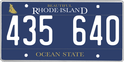 RI license plate 435640