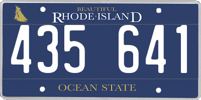 RI license plate 435641