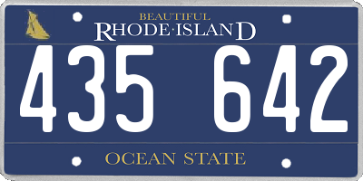 RI license plate 435642