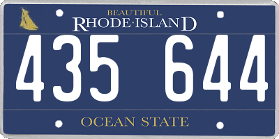 RI license plate 435644