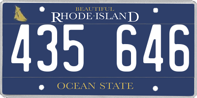 RI license plate 435646