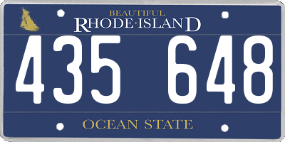 RI license plate 435648
