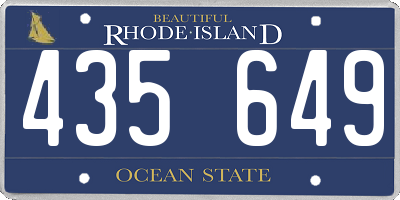 RI license plate 435649