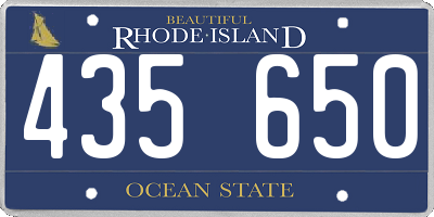 RI license plate 435650