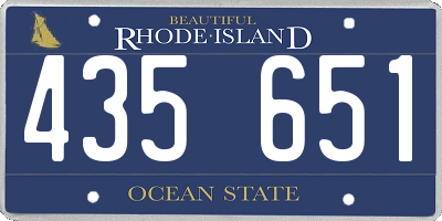 RI license plate 435651