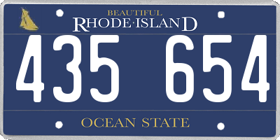RI license plate 435654