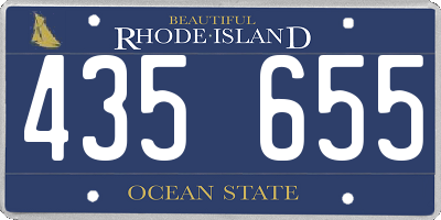 RI license plate 435655