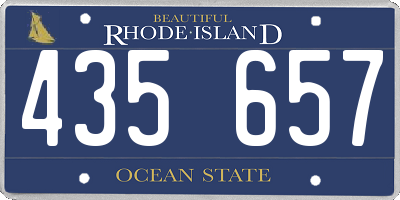 RI license plate 435657