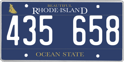 RI license plate 435658