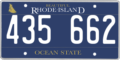 RI license plate 435662