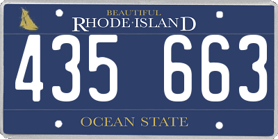 RI license plate 435663