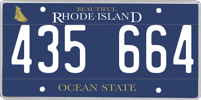 RI license plate 435664