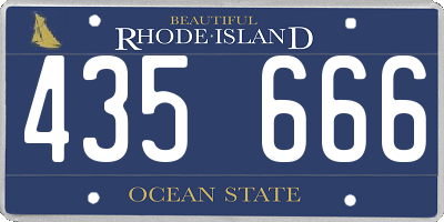 RI license plate 435666