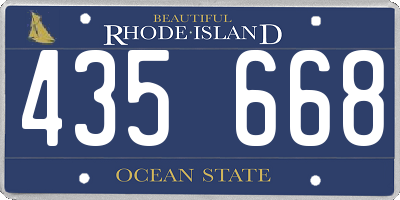 RI license plate 435668