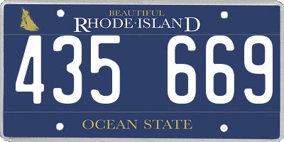 RI license plate 435669
