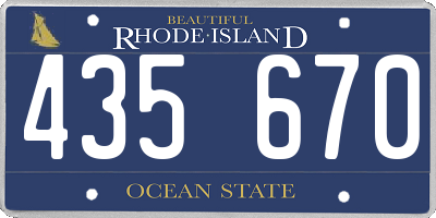 RI license plate 435670