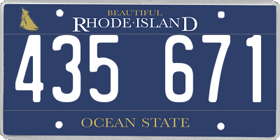 RI license plate 435671