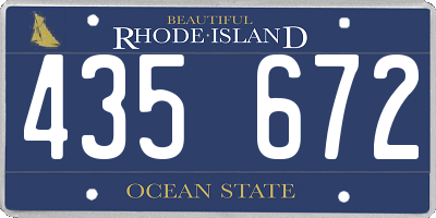 RI license plate 435672