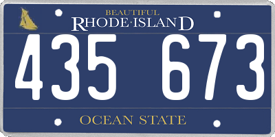 RI license plate 435673