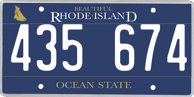 RI license plate 435674