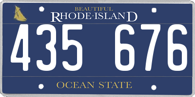 RI license plate 435676