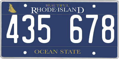 RI license plate 435678
