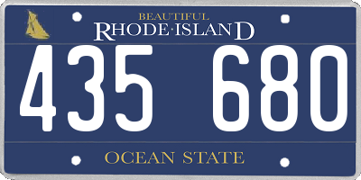 RI license plate 435680