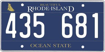 RI license plate 435681