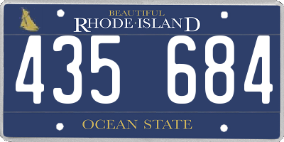 RI license plate 435684