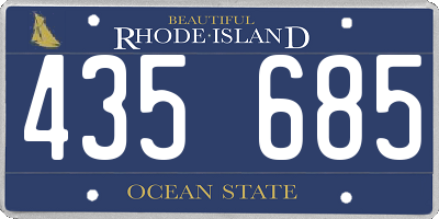 RI license plate 435685