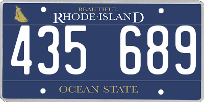 RI license plate 435689
