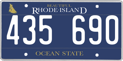 RI license plate 435690