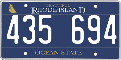 RI license plate 435694