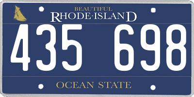 RI license plate 435698