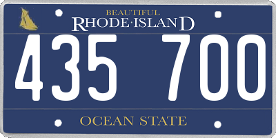 RI license plate 435700