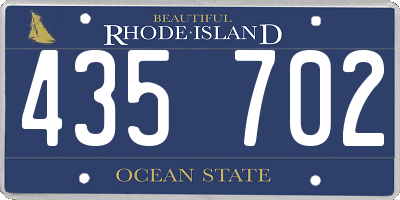 RI license plate 435702