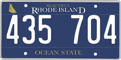 RI license plate 435704