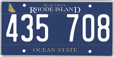 RI license plate 435708