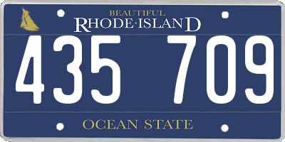 RI license plate 435709