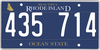 RI license plate 435714
