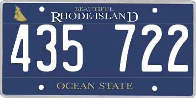 RI license plate 435722