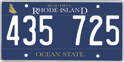 RI license plate 435725