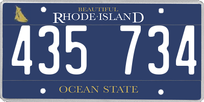 RI license plate 435734