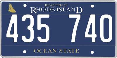 RI license plate 435740