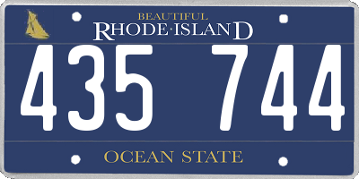 RI license plate 435744