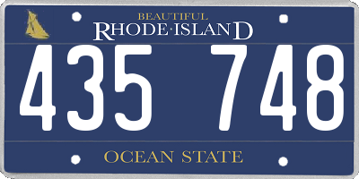 RI license plate 435748