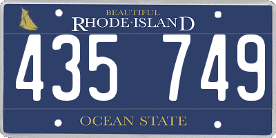 RI license plate 435749