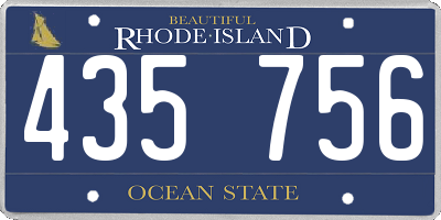 RI license plate 435756