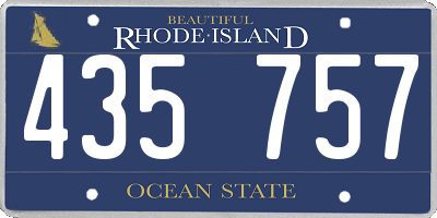 RI license plate 435757